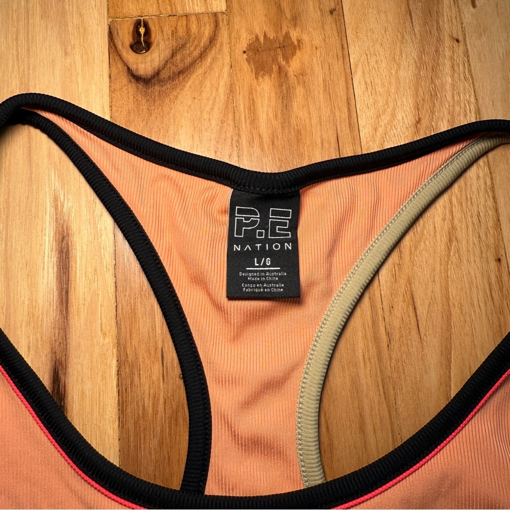 P.E Nation Peach Bloom Close Out Ribbed Racerback Tank Top - Picture 2 of 9